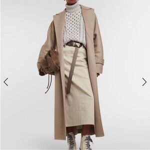 The GREAT Cream Column Midi Skirt size 26